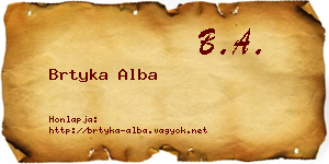 Brtyka Alba névjegykártya